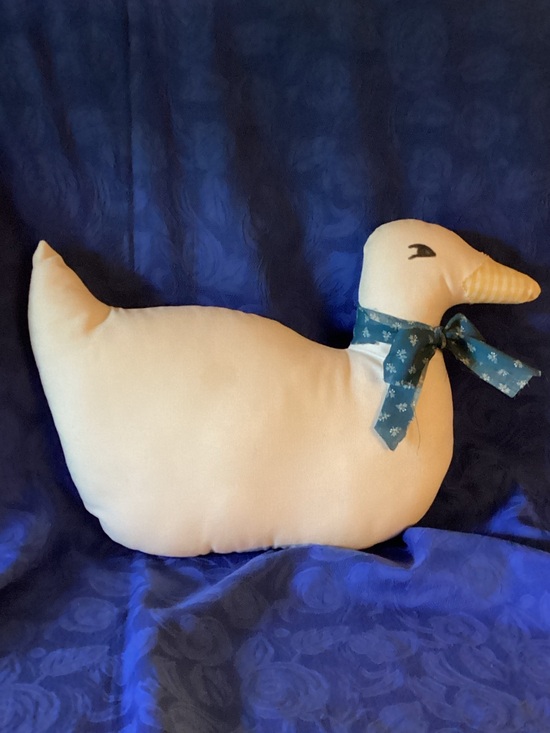 Other - Vintage Handmade White Fabric Duck Pillow. 15” x 8”